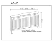 White Radiator Cover Wall Rad Cabinet Adjustable MDF Wood Vertical Style Modern