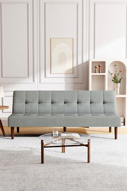 Convertible Sofa Bed Seater With Wooden Legs Click Clack Settee Recliner Couch