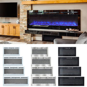 40/50/60/70/80/100'' Insert/ Wall Mounted LED Fireplace Wall Inset Into Fire NEW