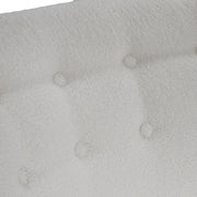 Large Upholstered Wing Back Armchair Teddy Velvet Tufted Sofa Chair w/ Footstool