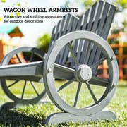 2 Seater Garden Bench w/ Wheel-Shaped Armrests Grey