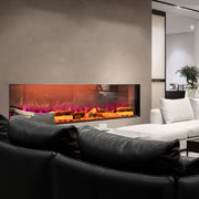 Electric Fireplace 12 Fire Flame Insert LED Panoramic Living Room Media Heater