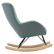 Rocking Chair Wing Back Tub Armchair Fabric Cushiony Seat Rocker Sofa