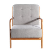 Mid-Century Solid Wooden Frame Armchair Tub Sofa Button Upholstered Accent Chair