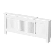 White Radiator Cover Wall Rad Cabinet Adjustable MDF Wood Vertical Style Modern