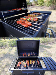 BBQ Smoker Charcoal Barbecue Grill Portable Outdoor Garden w/ Wheel & Cover