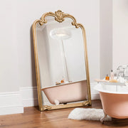 Extra Large Ornate Frame Leaner Wall Mirror Antique Gold 184cm x 104cm