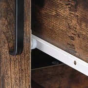 Brown Office Filing Cabinet Mobile Printer Stand File Storage 3 Drawer 4 Wheels