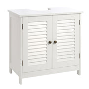 Bathroom Under Sink Cabinets Basin Storage Cupboard Dual Shutter Doors 2 Shelves