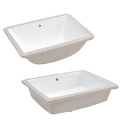 Undermount Bathroom Sinks White Ceramic Single Bowl Inset Basin Waste Kits 500mm