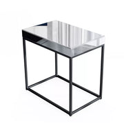Mirrored Coffee Table Retro Industrial Side Desk Eleated Metal Frame Living Room