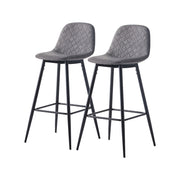 Set of 2 pcs Bar Stools Breakfast Kitchen Stools Diamond Design with Footrest UK
