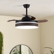 Chic LED Ceiling Fan Modern Chandelier Lamp Living Room Bedroom Pendant Light