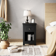 Nightstand Storage Shelf Wood Bedside Table Cabinet Side End Coffee Tea Table UK