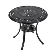 3/5Pcs Cast Aluminum Bistro Set Garden Furniture Dining Table & Cushioned Chairs