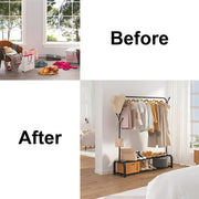 Clothes Rail Rack Heavy Duty Garment Hanging Display Stand Shoes Storage Shelves