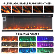 Electric Fireplace Panoramic Media Fire 40-70in Standing Insert LED Fireplace