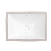 Undermount Bathroom Sinks White Ceramic Single Bowl Inset Basin Waste Kits 500mm