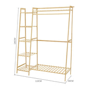 Bamboo Wooden Clothes Rail Hat Rack Open Wardrobe Garment Hanging Display Stand