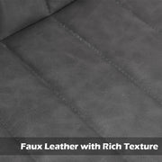 2 x Brown Grey Stripe Faux Leather PU Sauqre Bar Stools Pub Chair Padded Seats