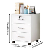 3 Drawers Filing Cabinet Home Office Mobile File Storage Organizer Under Desk