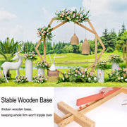 XL Stunning Double-Hexagon Wooden Wedding Arch Backdrop Stand Archway Arbor Boho