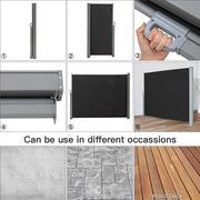 4/8M Garden Retractable Deck Side Awning Screen Fence Privacy Divider Sun Shades