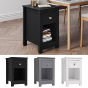 Nightstand Storage Shelf Wood Bedside Table Cabinet Side End Coffee Tea Table UK