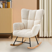 Nursing Rocking Chairs Teddy Velvet Rocker Armchair with Pocket Living Room Sofa