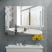 Bathroom Cabinet Mirror LED Touch Shelves Storage Wall Mounted Makeup Washroom