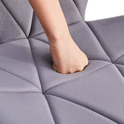 Pair of Velvet Grey Bar Stools Gas Lift Swivel Breakfast Chairs Dull Polish Base