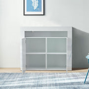 1 Set LED Iight Modern Storage Sideboard Wine Cabinet 2 door Modern living room