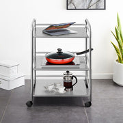 3 Tier Kitchen Trolley Bathroom Storage Portable Home Rack Holder with Wheels UK