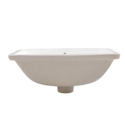 Undermount Bathroom Sinks White Ceramic Single Bowl Inset Basin Waste Kits 500mm
