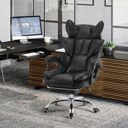 Racing Gaming Chair w/ Arm, Faux Leather Gamer Recliner Home Office, Black Pink