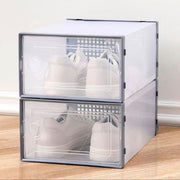 12PCS Stackable Shoe Box Clear Footwear Case Foldable Sneaker Storage Organiser