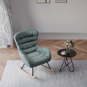 Rocking Chair Wing Back Tub Armchair Fabric Cushiony Seat Rocker Sofa