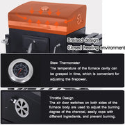 BBQ Smoker Charcoal Barbecue Grill Portable Outdoor Garden w/ Wheel & Cover