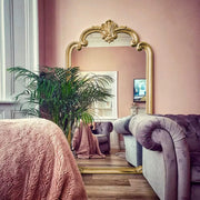 Extra Large Ornate Frame Leaner Wall Mirror Antique Gold 184cm x 104cm