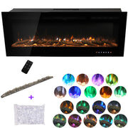 40/50/60/70/80/100'' Insert/ Wall Mounted LED Fireplace Wall Inset Into Fire NEW