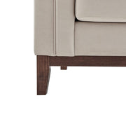 Dusk Chesterfield Stone Matte Velvet & Ash Wood Quilted 3 Seater Sofa RRP