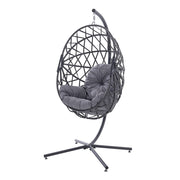 Garden Folding Cocoon Egg Swing Chair Rattan Hanging Basket Hammock with Cushion