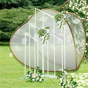 5PCS White Wedding Backdrop Stand Flower Arbor Photography Background Props Deco