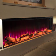 Electric Fireplace 12 Fire Flame Insert LED Panoramic Living Room Media Heater