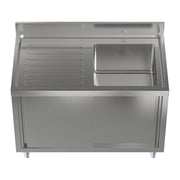 Catering Sink Stainless Steel Kitchen Cabinet Cupboard Single Bowls Drainer Unit