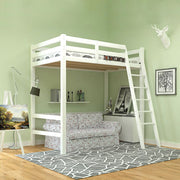 3FT Wooden Loft Bed White Bunk Bed Frame Ladder High Sleeper Cabin Bed Kid Child