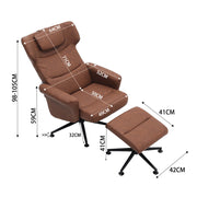 Swivel Recliner Chair Office Ergonomic Adjustable Reclining Chairs & Footrest UK