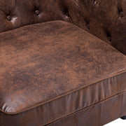 Distressed Tan Vintage Chesterfield Leather Armchair Club Chair Upholstered Sofa