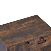 Brown Office Filing Cabinet Mobile Printer Stand File Storage 3 Drawer 4 Wheels