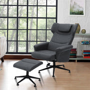 Swivel Recliner Chair Office Ergonomic Adjustable Reclining Chairs & Footrest UK